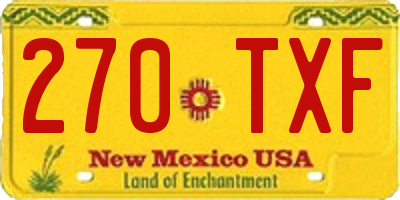 NM license plate 270TXF