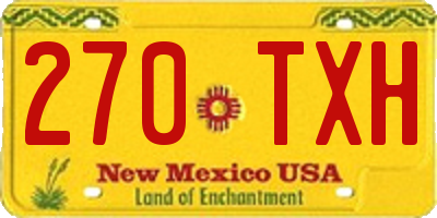 NM license plate 270TXH