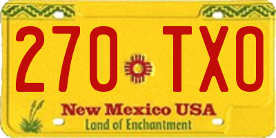 NM license plate 270TXO