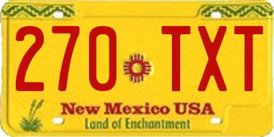 NM license plate 270TXT