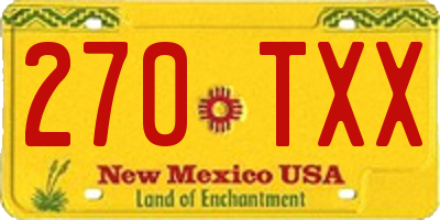 NM license plate 270TXX