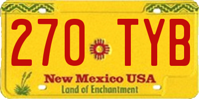 NM license plate 270TYB