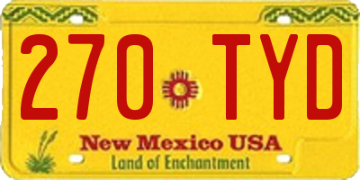 NM license plate 270TYD