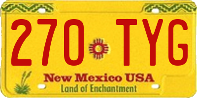 NM license plate 270TYG