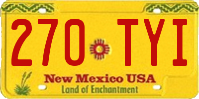 NM license plate 270TYI