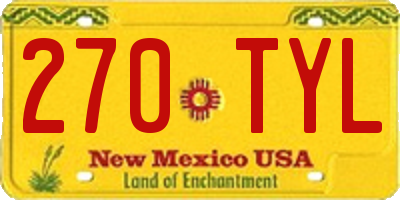 NM license plate 270TYL