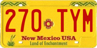 NM license plate 270TYM
