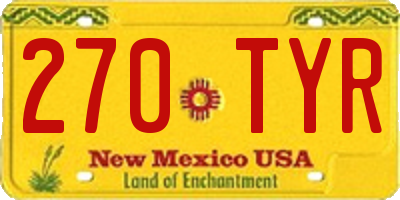 NM license plate 270TYR