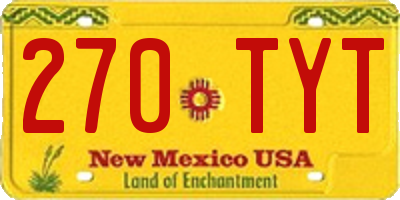 NM license plate 270TYT
