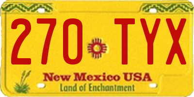NM license plate 270TYX