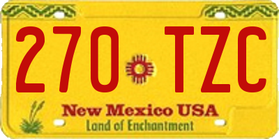 NM license plate 270TZC