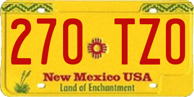 NM license plate 270TZO