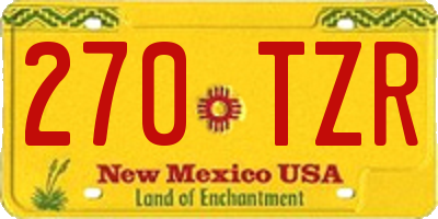 NM license plate 270TZR