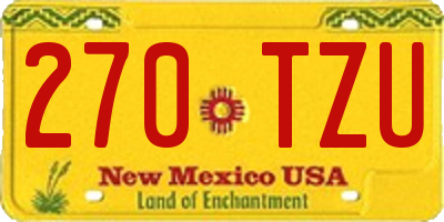 NM license plate 270TZU