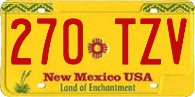 NM license plate 270TZV