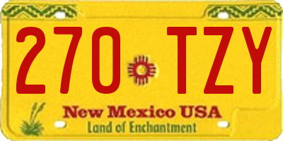 NM license plate 270TZY