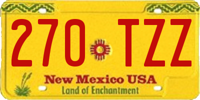 NM license plate 270TZZ