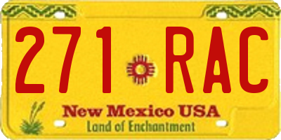 NM license plate 271RAC