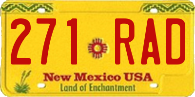 NM license plate 271RAD