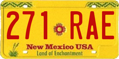 NM license plate 271RAE