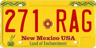 NM license plate 271RAG