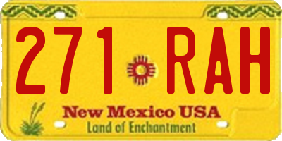 NM license plate 271RAH