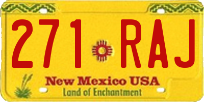 NM license plate 271RAJ