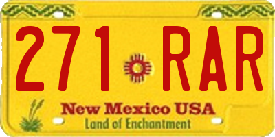 NM license plate 271RAR