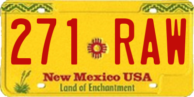 NM license plate 271RAW