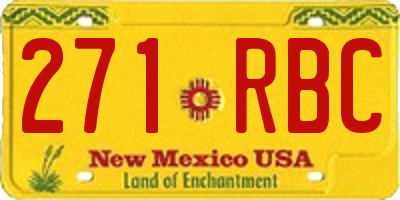 NM license plate 271RBC