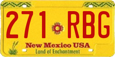NM license plate 271RBG