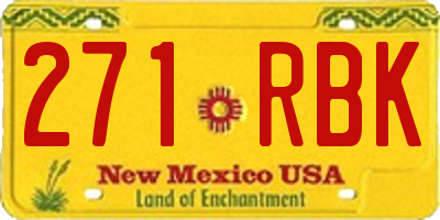 NM license plate 271RBK