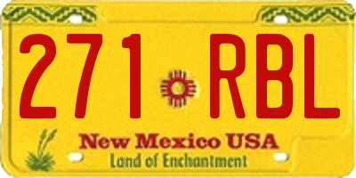 NM license plate 271RBL