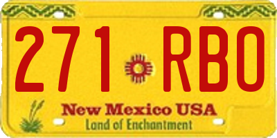 NM license plate 271RBO