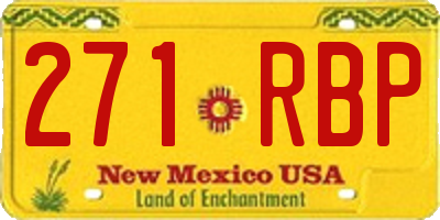 NM license plate 271RBP