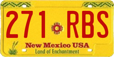 NM license plate 271RBS