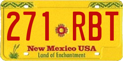 NM license plate 271RBT
