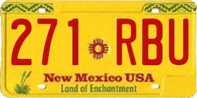 NM license plate 271RBU