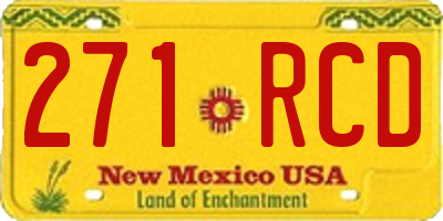 NM license plate 271RCD