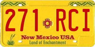 NM license plate 271RCI
