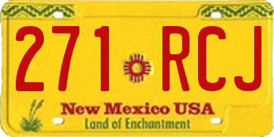 NM license plate 271RCJ