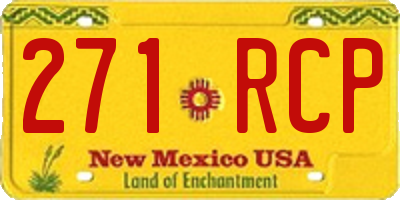 NM license plate 271RCP