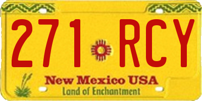 NM license plate 271RCY
