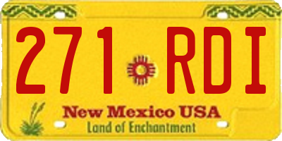 NM license plate 271RDI