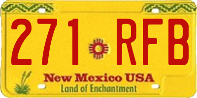 NM license plate 271RFB