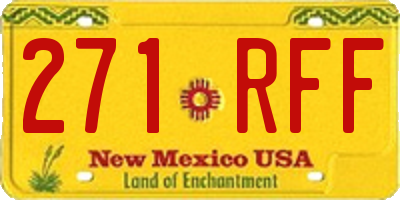NM license plate 271RFF