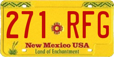 NM license plate 271RFG