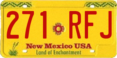 NM license plate 271RFJ