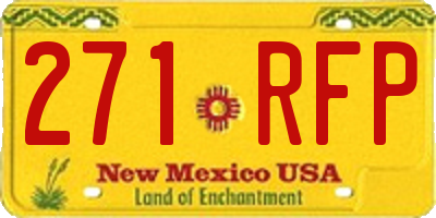NM license plate 271RFP