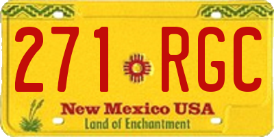 NM license plate 271RGC